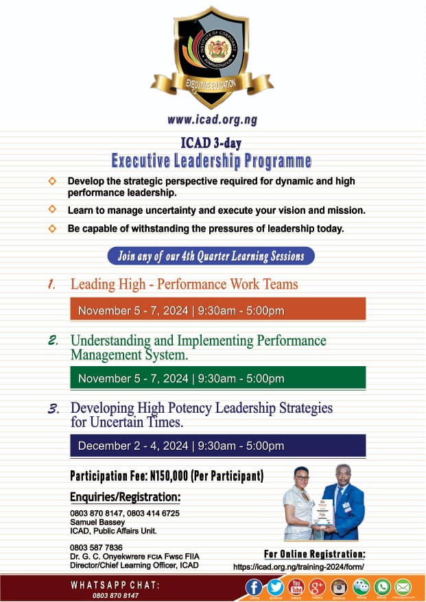 ICAD 3-Day Executive Leadership Programme